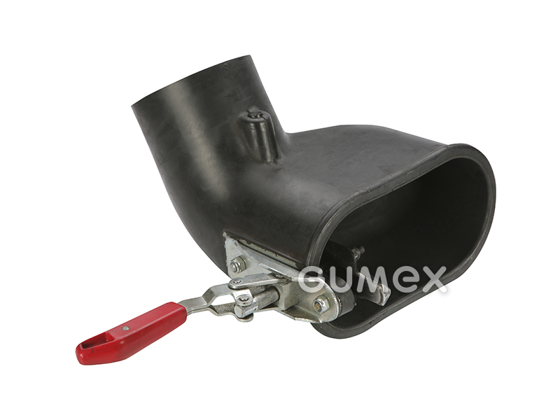 Endstück für LKW-Auspuff, Ø 100mm (200x100mm), für Schlauch 150mm, mit Loch für CO-Sonde, +400°C, 